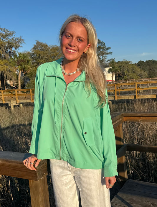 Seafoam Green Jacket w/ Hoodie