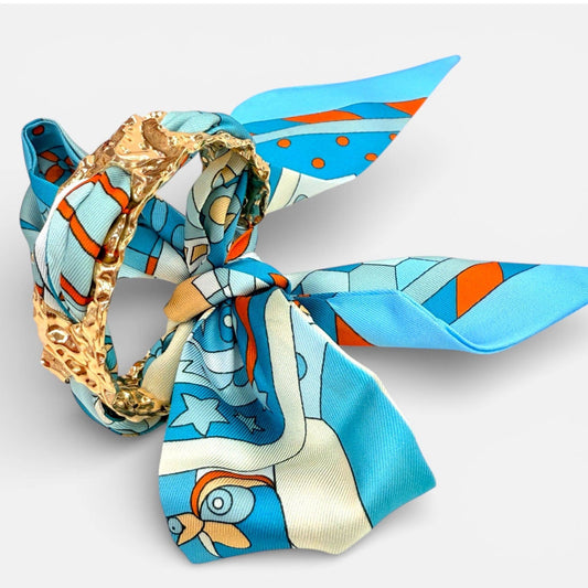 Belle of the Blue Scarf Bangle Bracelet