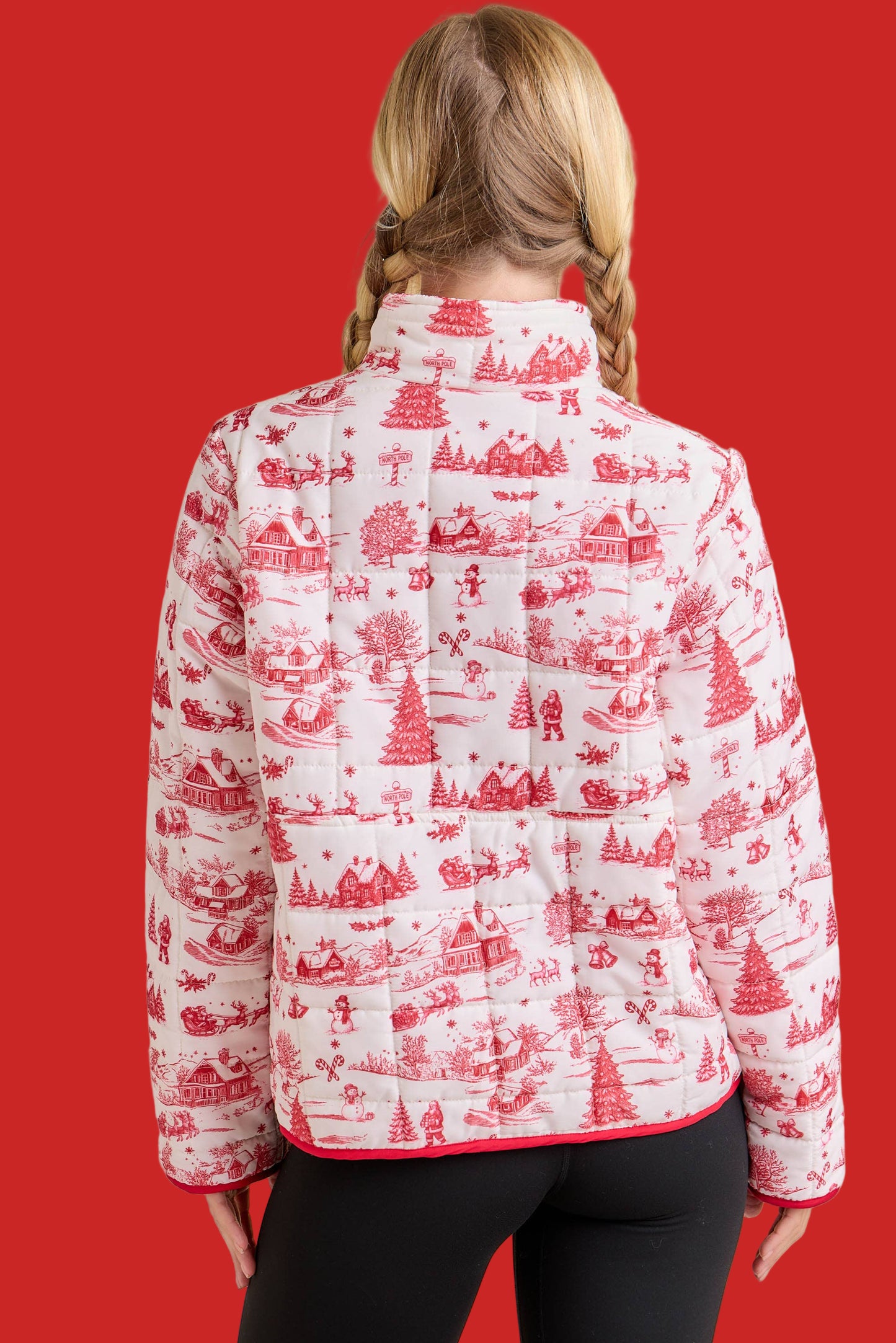 Christmas Toile Quilted Jacket