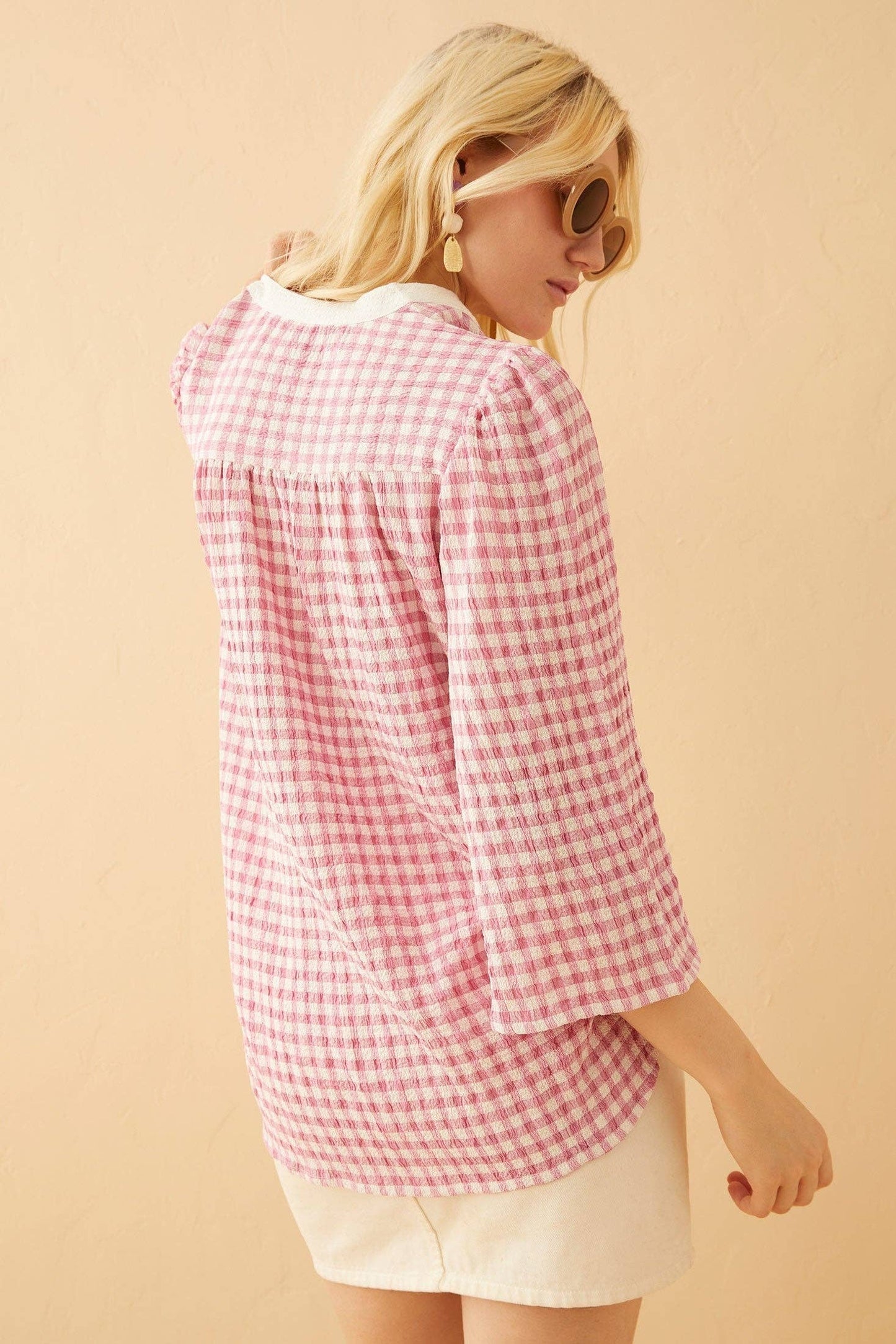 Strawberry Pink Embroidered Top