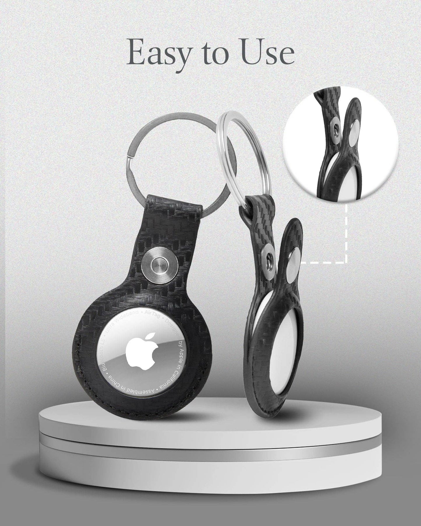Leather Air Tag Holder Keychain