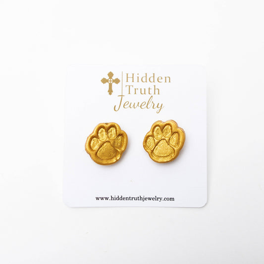 Tiny Paw Stud Earrings