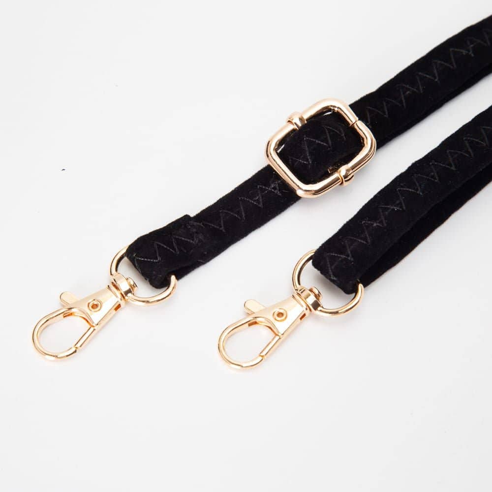 Black Faux Suede Crossbody Bag