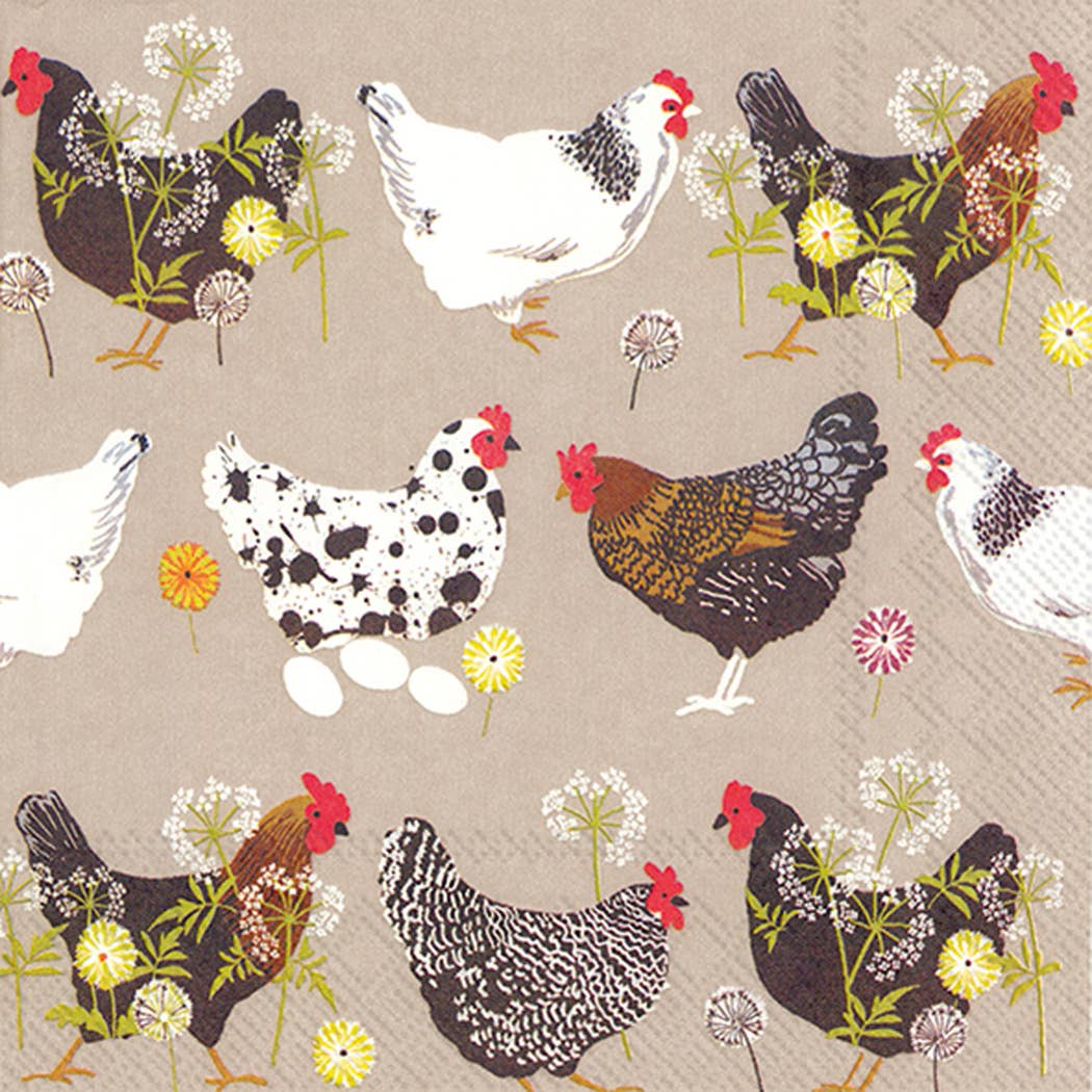 Spatter Hens Cocktail Napkins Pack of 20
