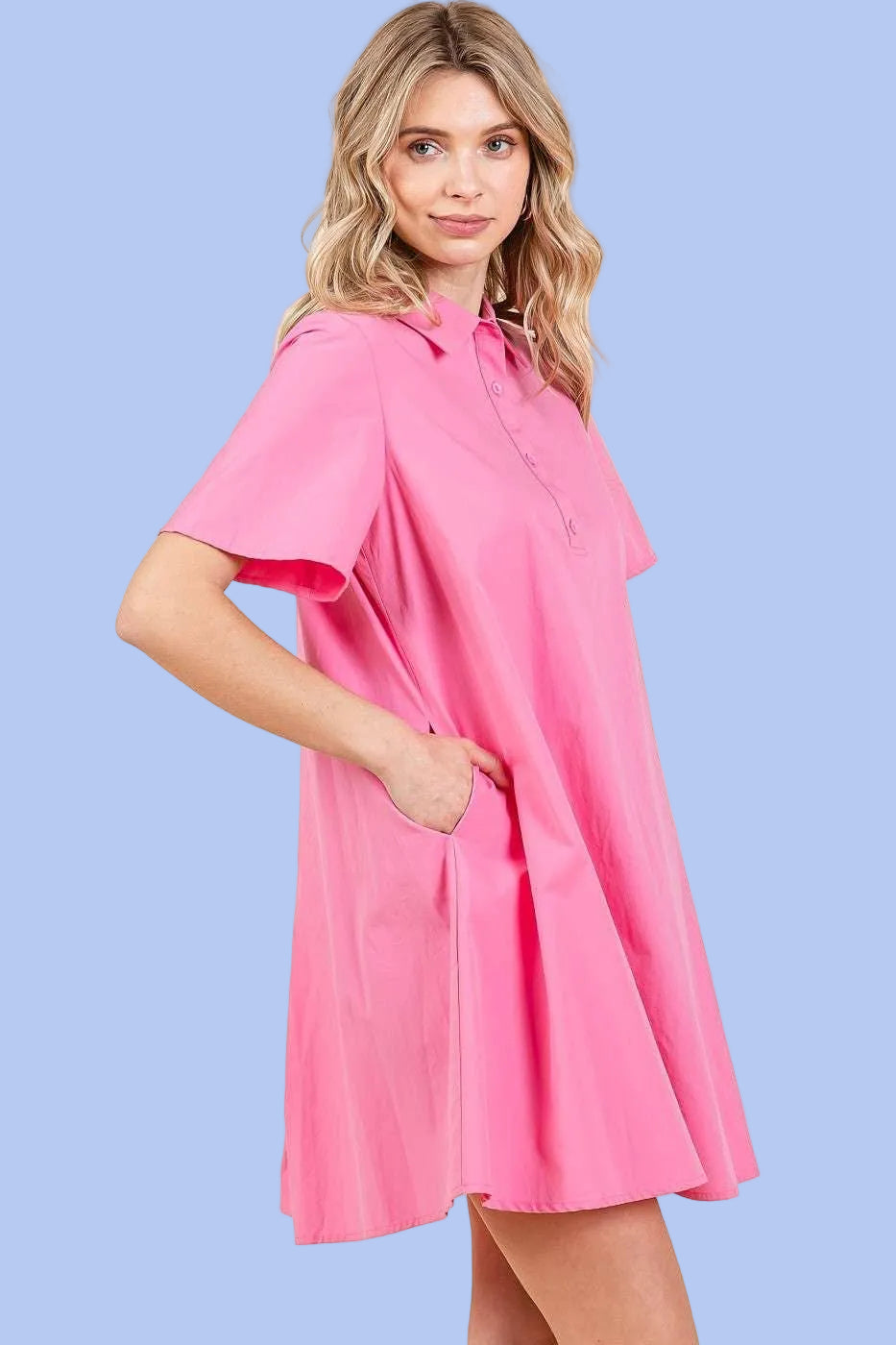 Azalea Pink Poplin Dress