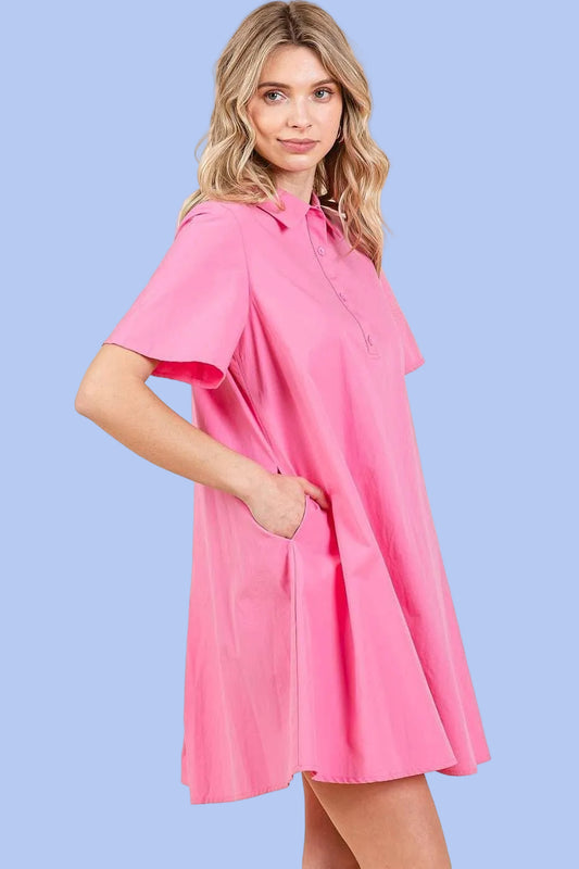 Azalea Pink Poplin Dress