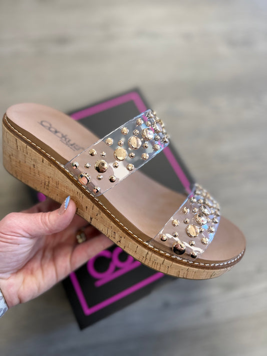 Yes Please Gold Studded Wedge