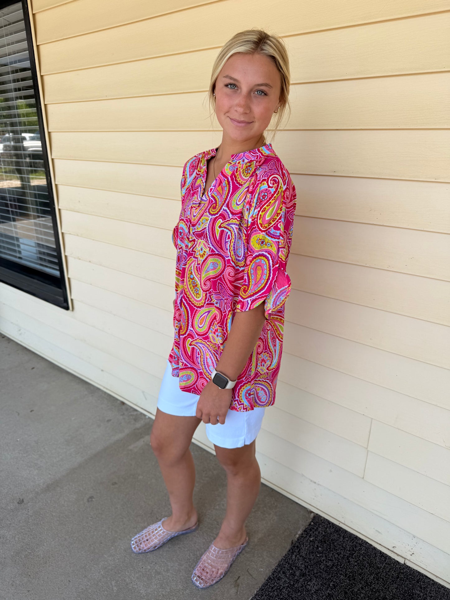 Hot Pink Breeze Sleeve Lizzy Blouse