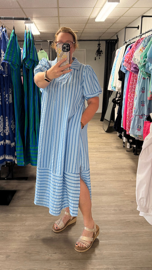 Charming Blue Stripe Midi