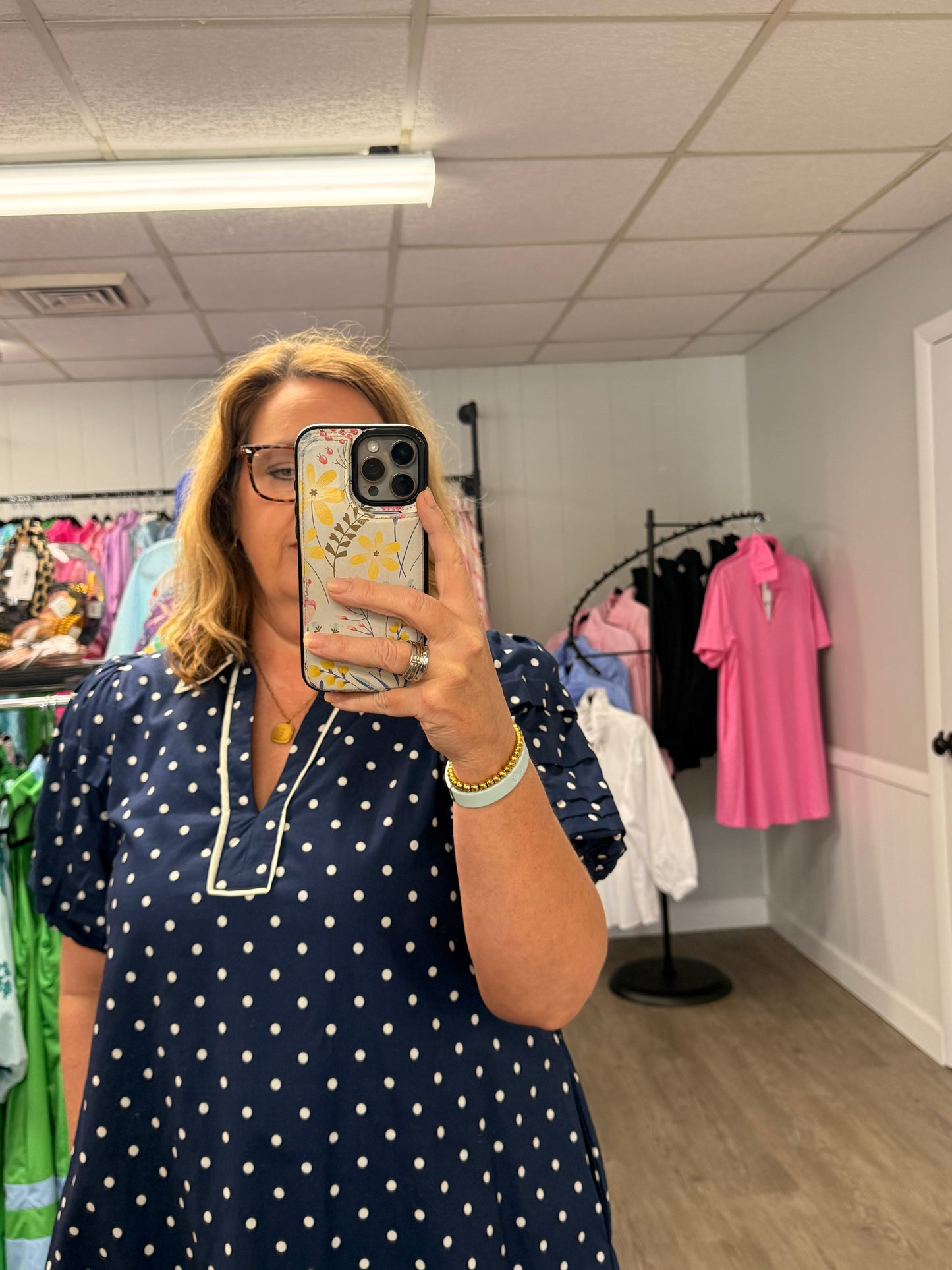 Indigo Polka Dot Dress