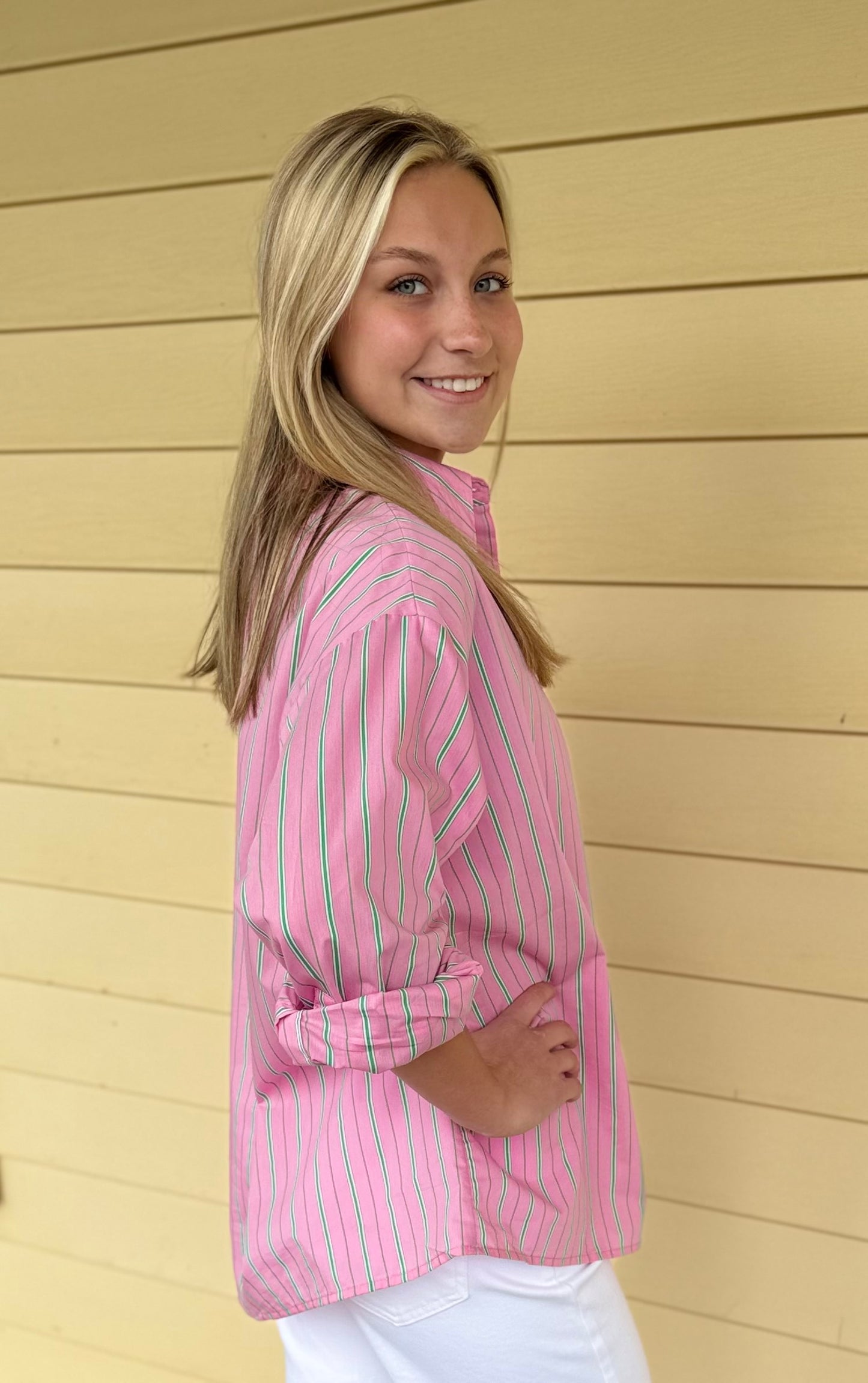 Strawberry Lime Stripe L/S Shirt