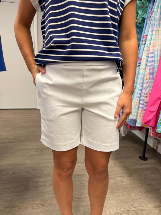 White Pull On Shorts