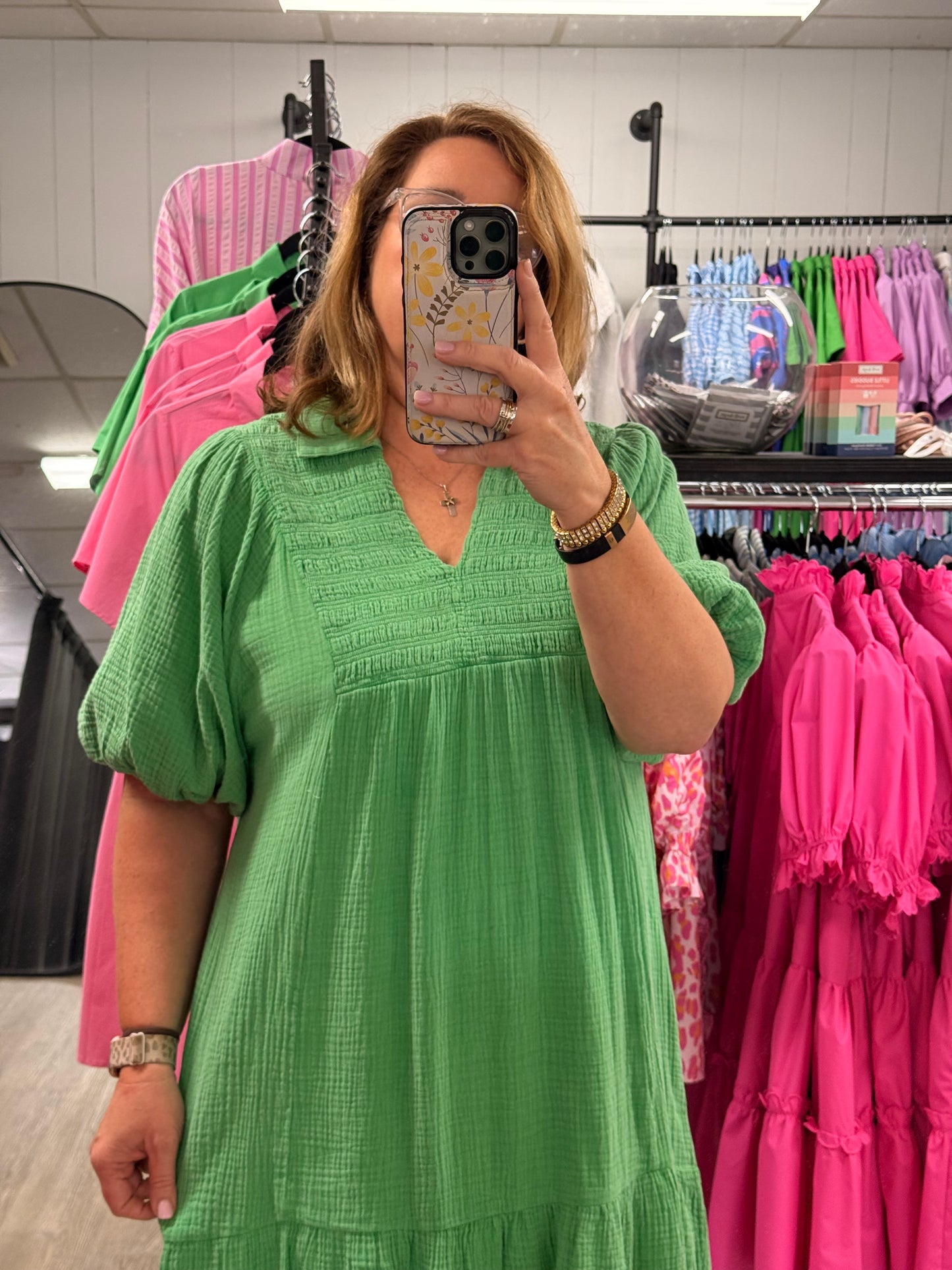 Lush Green Mineral Washed Dress