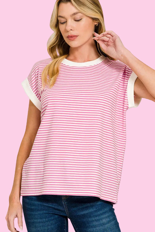 Pink Candy Stripe Top