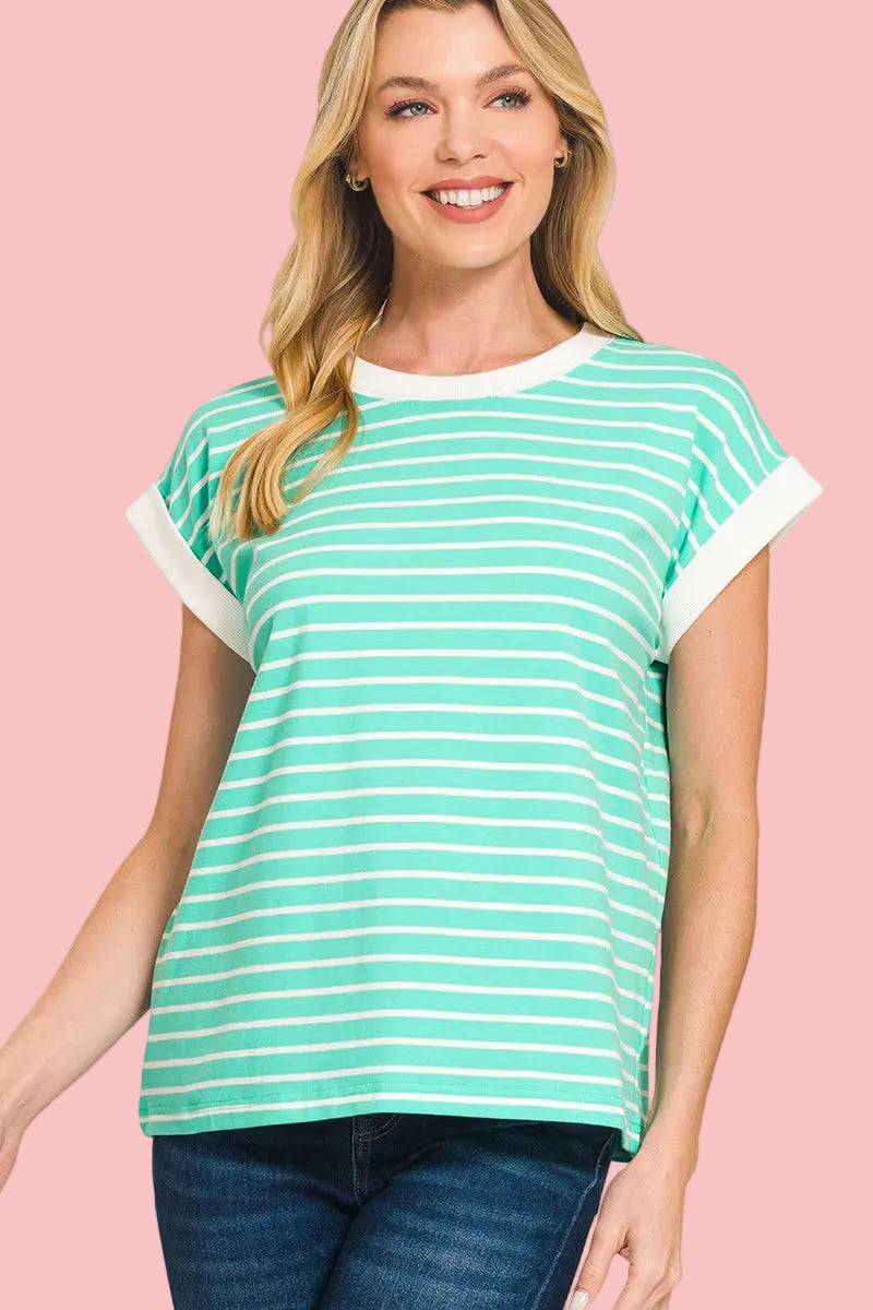 Mint To Be Striped Top