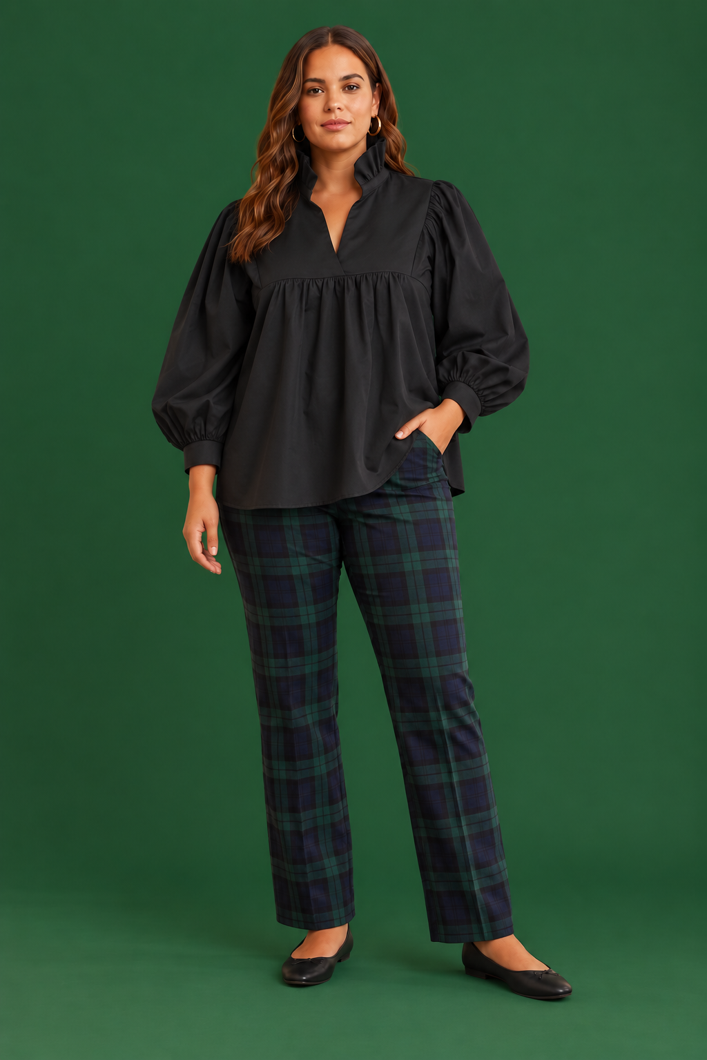 Tartan Plaid Straight Leg Millennium Curvy Pant