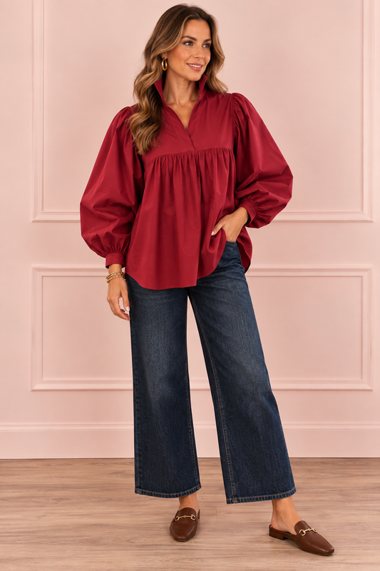 Burgundy Morgan Top