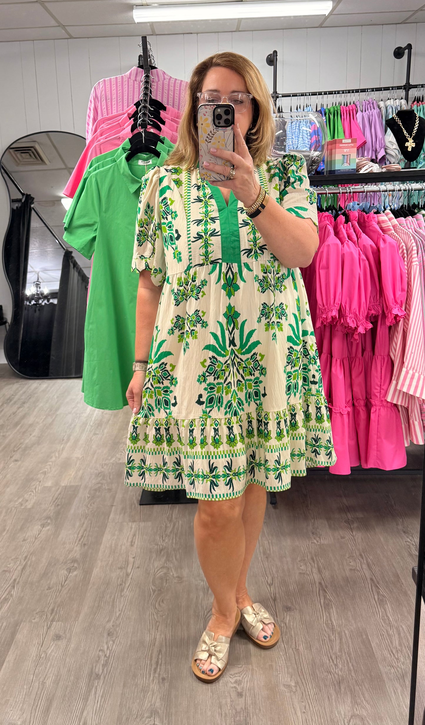 Tropical Damask Border Mini Dress