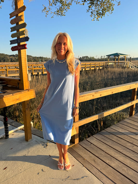 Cornflower Blue Midi Dress