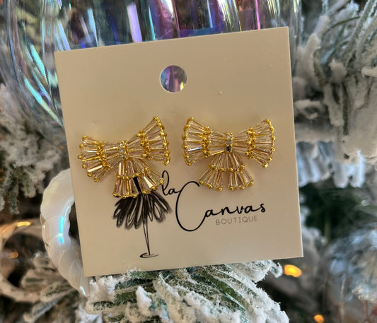 Sparkling Bow Studs