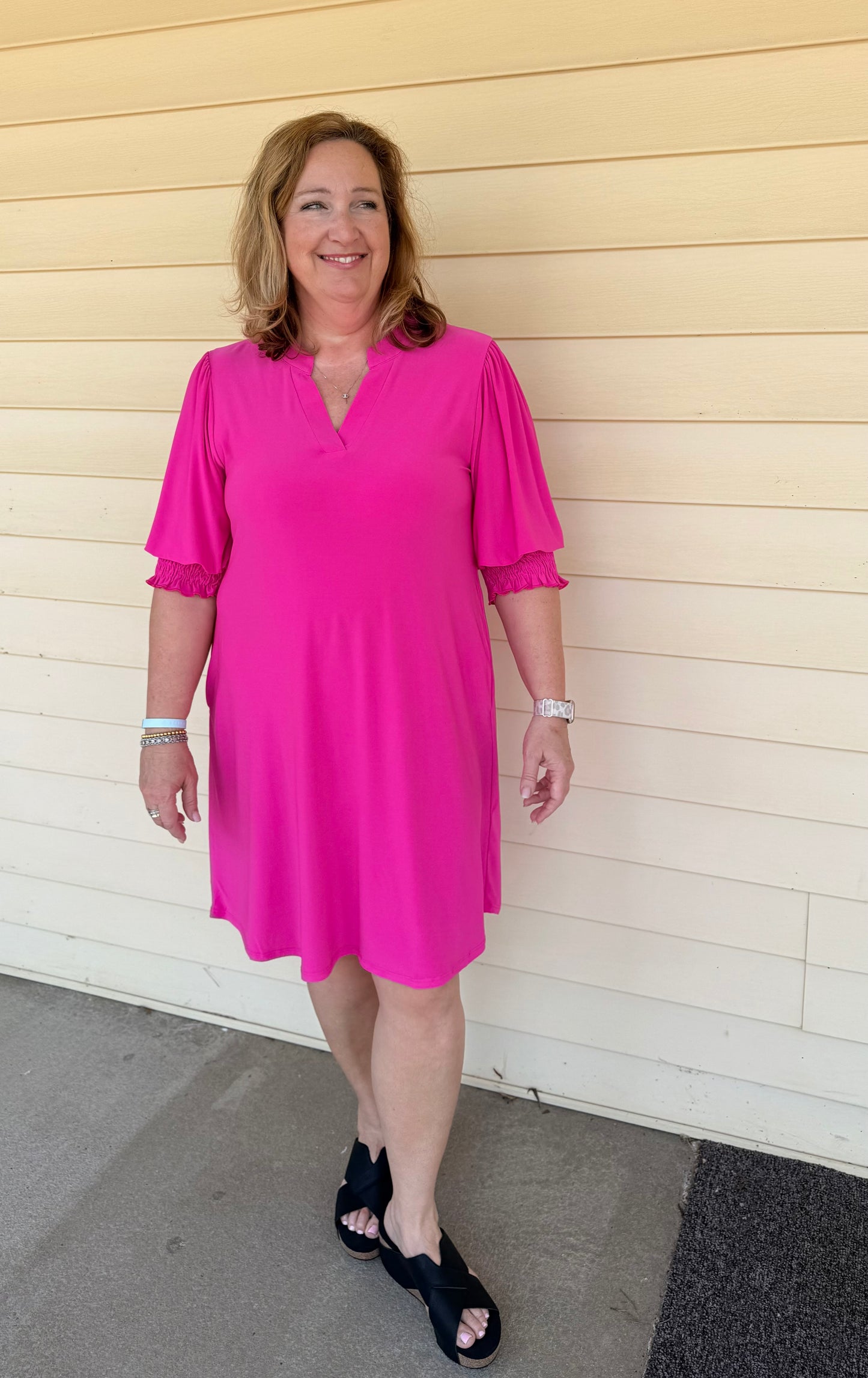 Runaway Pink Lizzy Collar Shirt Dress