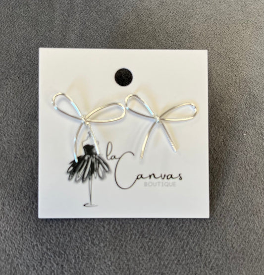 Silver Skinny Bow