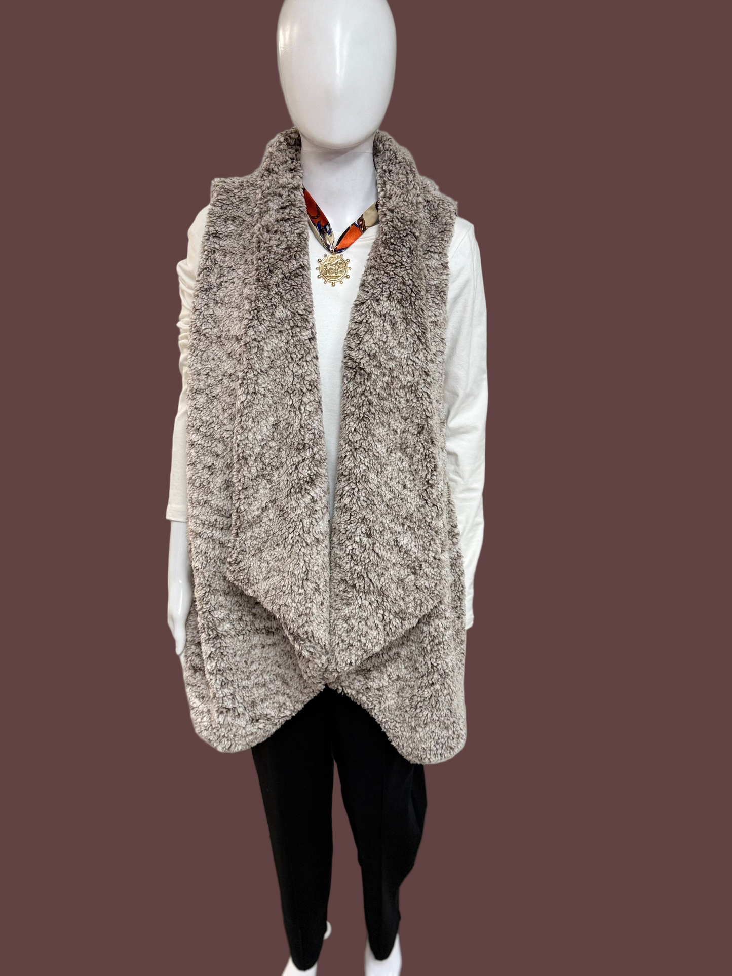 Cloud 9 Cozy Vest- Brown
