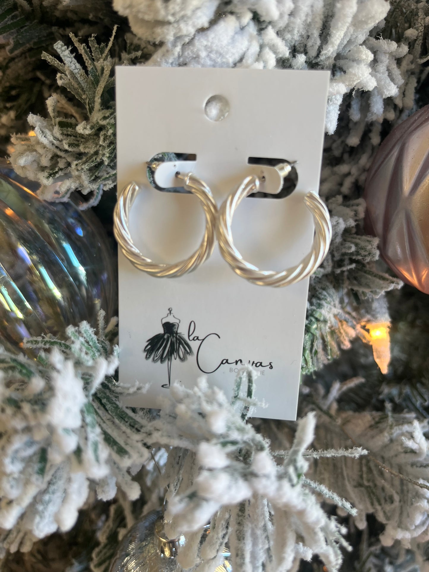Silver Spiral Hoops