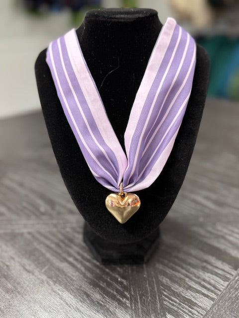 Purple Stripe Scarf Necklace
