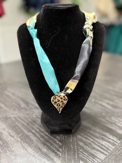 Turquoise Scarf Necklace