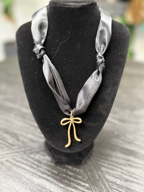 Black Scarf Necklace