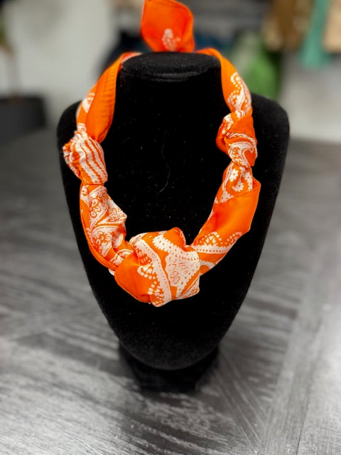 Orange Paisley Scarf