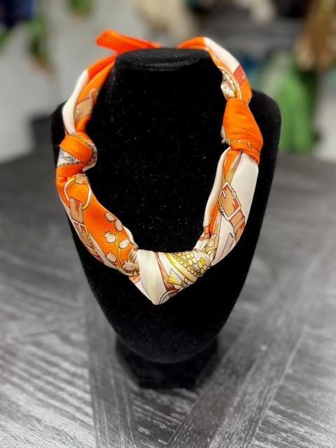 Orange & Ivory Equestrian Scarf