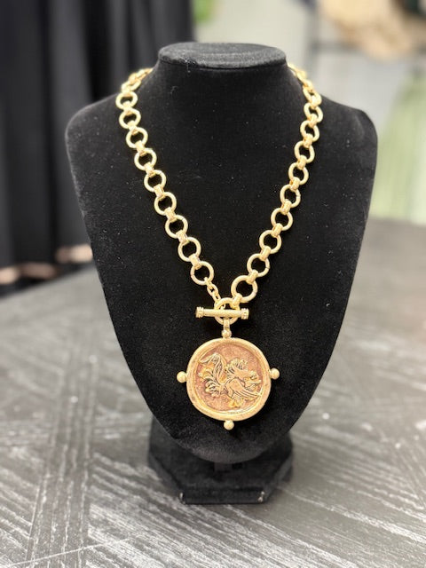 Gamecock Coin Necklace