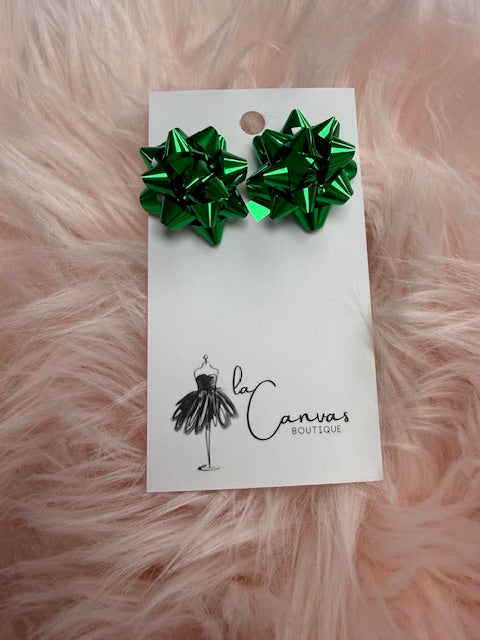Large Holiday Bow Earrings