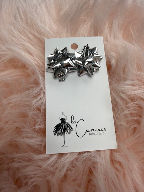 Large Holiday Bow Earrings