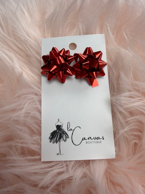 Large Holiday Bow Earrings