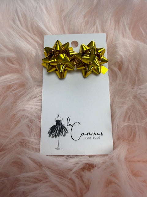 Large Holiday Bow Earrings