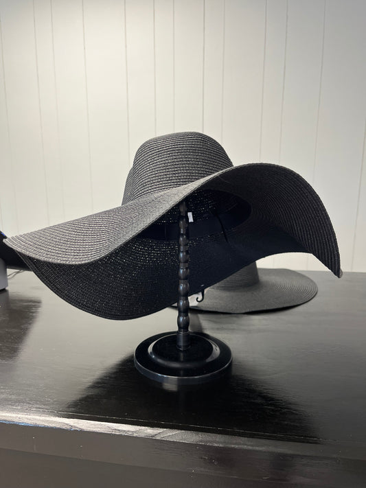 Black Wide Rim Beach Hat