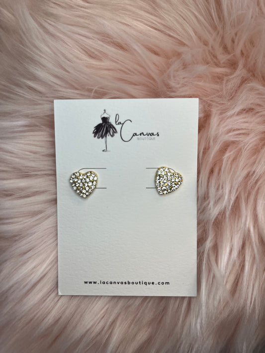 Sparkling Heart Studs