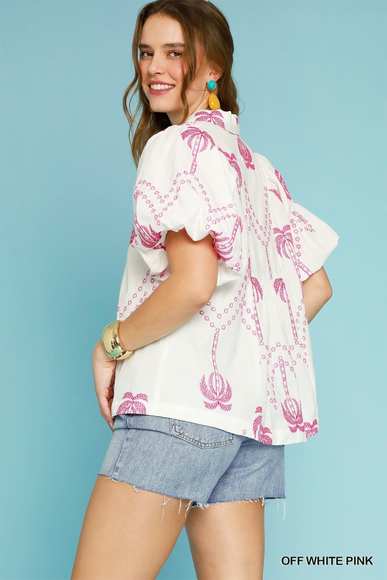 Off White Boho-Chic Embroidered Blouse
