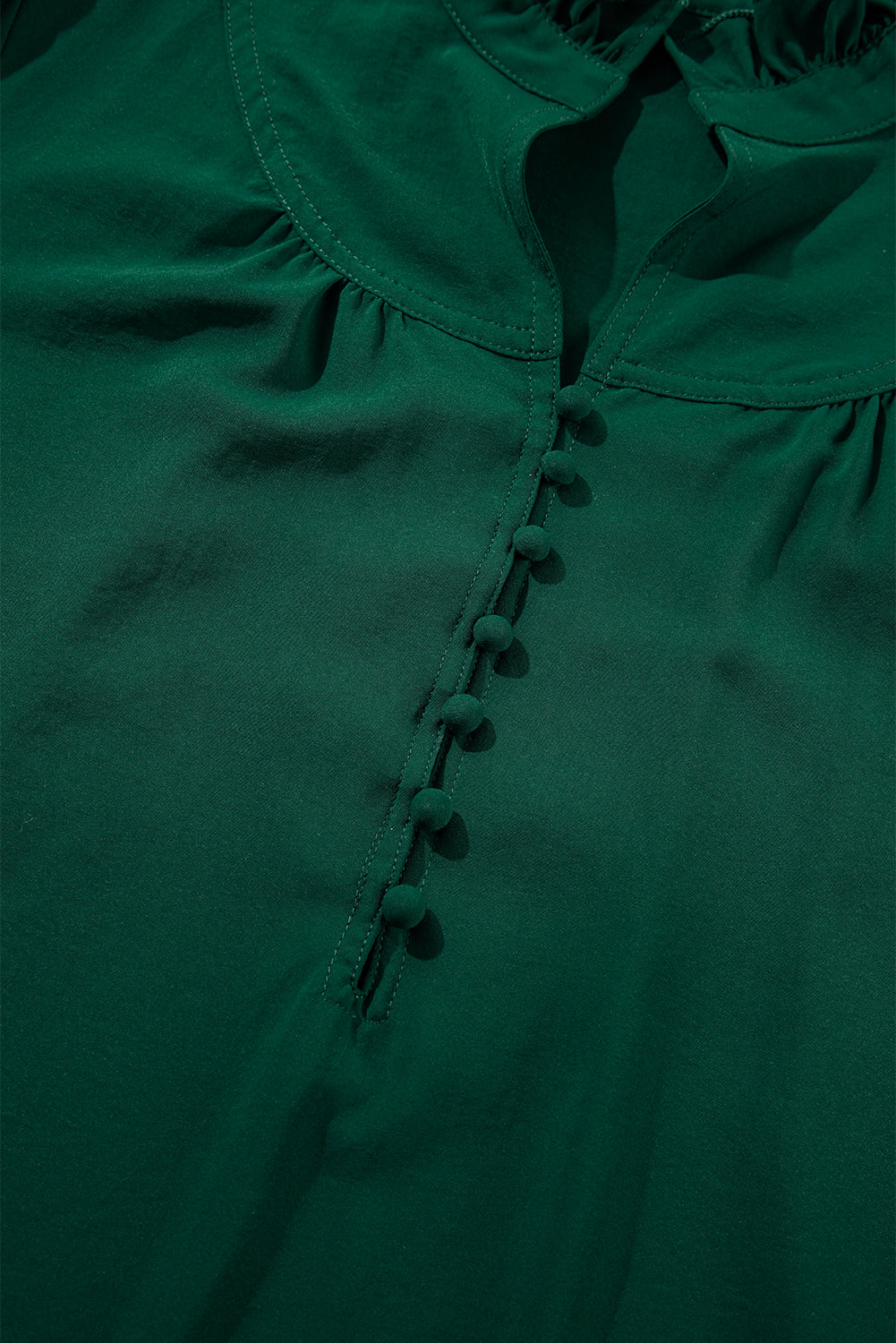 Dark Green Puff Sleeve Top