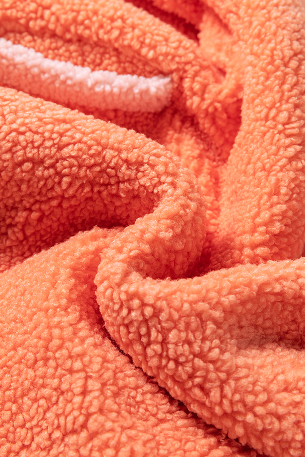 Peach Color Block Sherpa Pullover