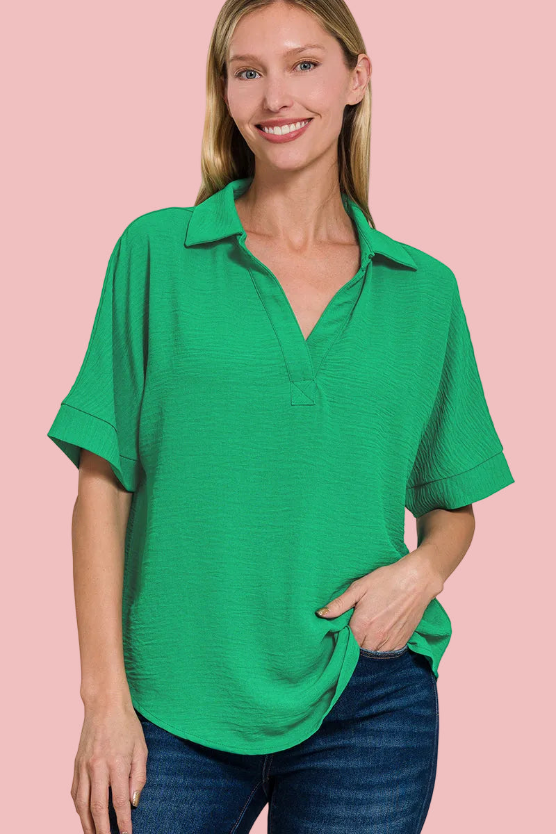 Kelly Green Easy Flow Top