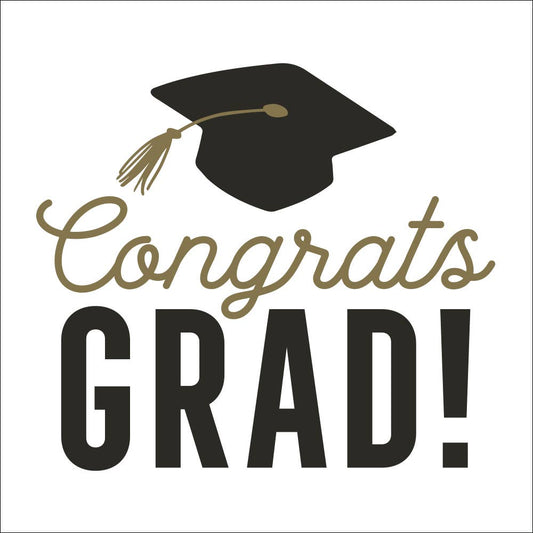 Funny Graduation Cocktail Napkins | Congrats GRAD- 20ct