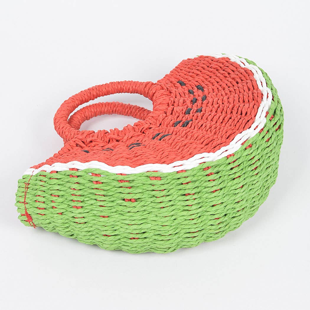 Faux Straw Watermelon Bag