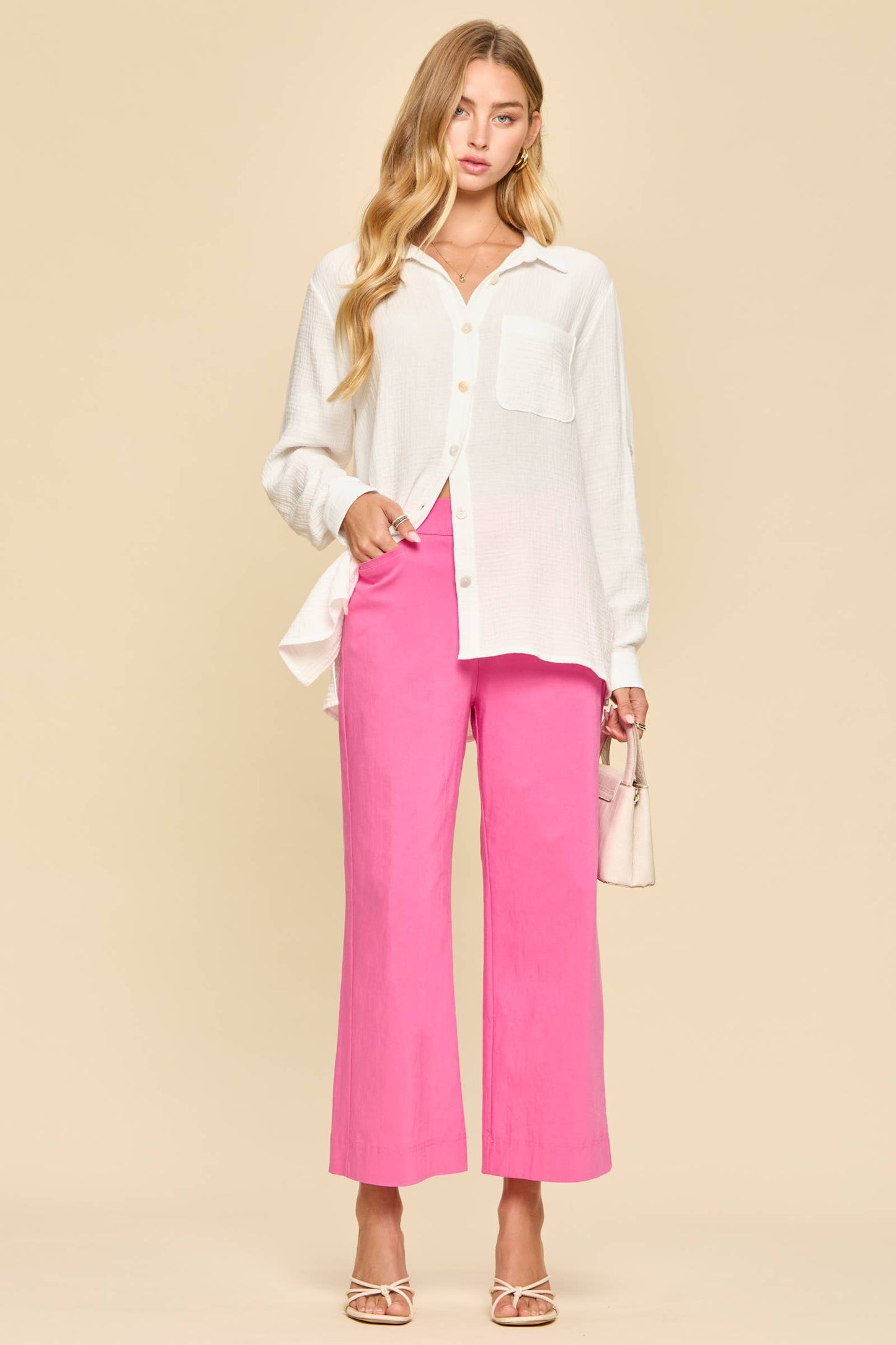 Everyday Pink Wide Leg Pants