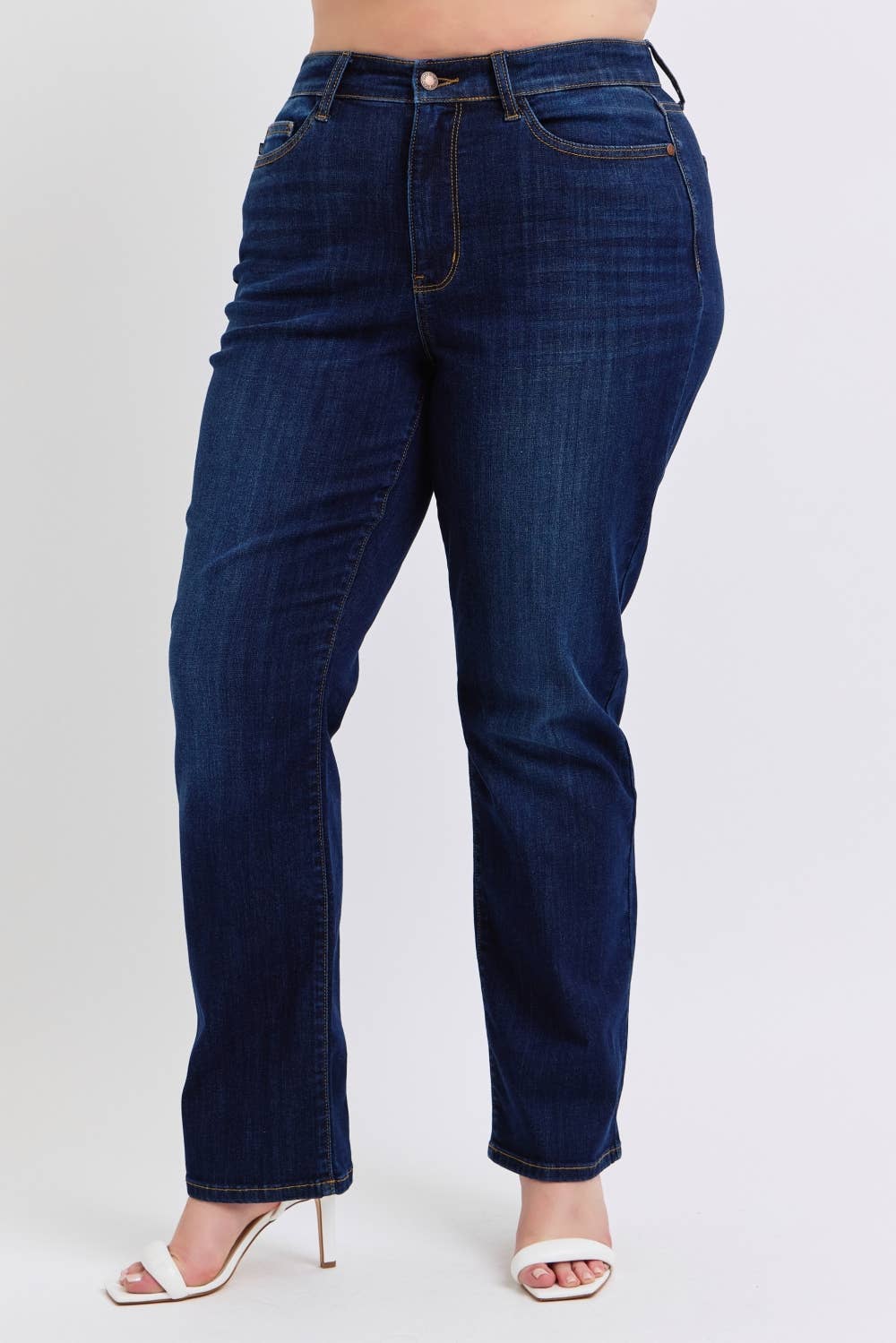 Dark Judy Blue High Waisted Straight