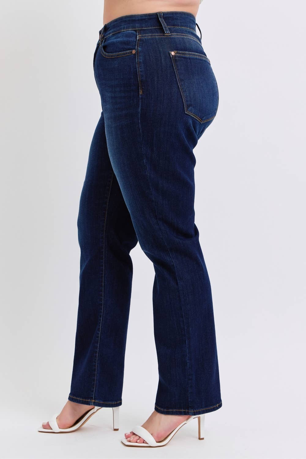 Dark Judy Blue High Waisted Straight