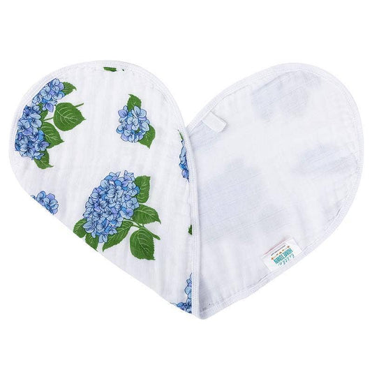 Hydgrangeas Baby Burp Cloth and Bib 2 in 1  Absorbent and Gentle on Newborn Skin